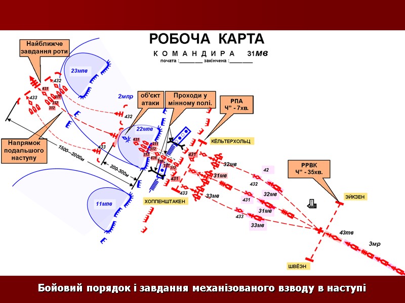 Бойовий порядок і завдання механізованого взводу в наступі